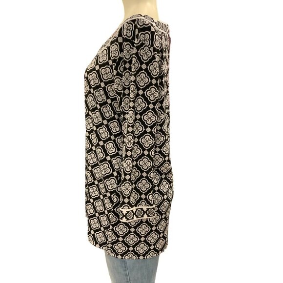 Magnolia Grace xl women's Mariana Square Neck Knit top Black/white - Picture 3 of 10